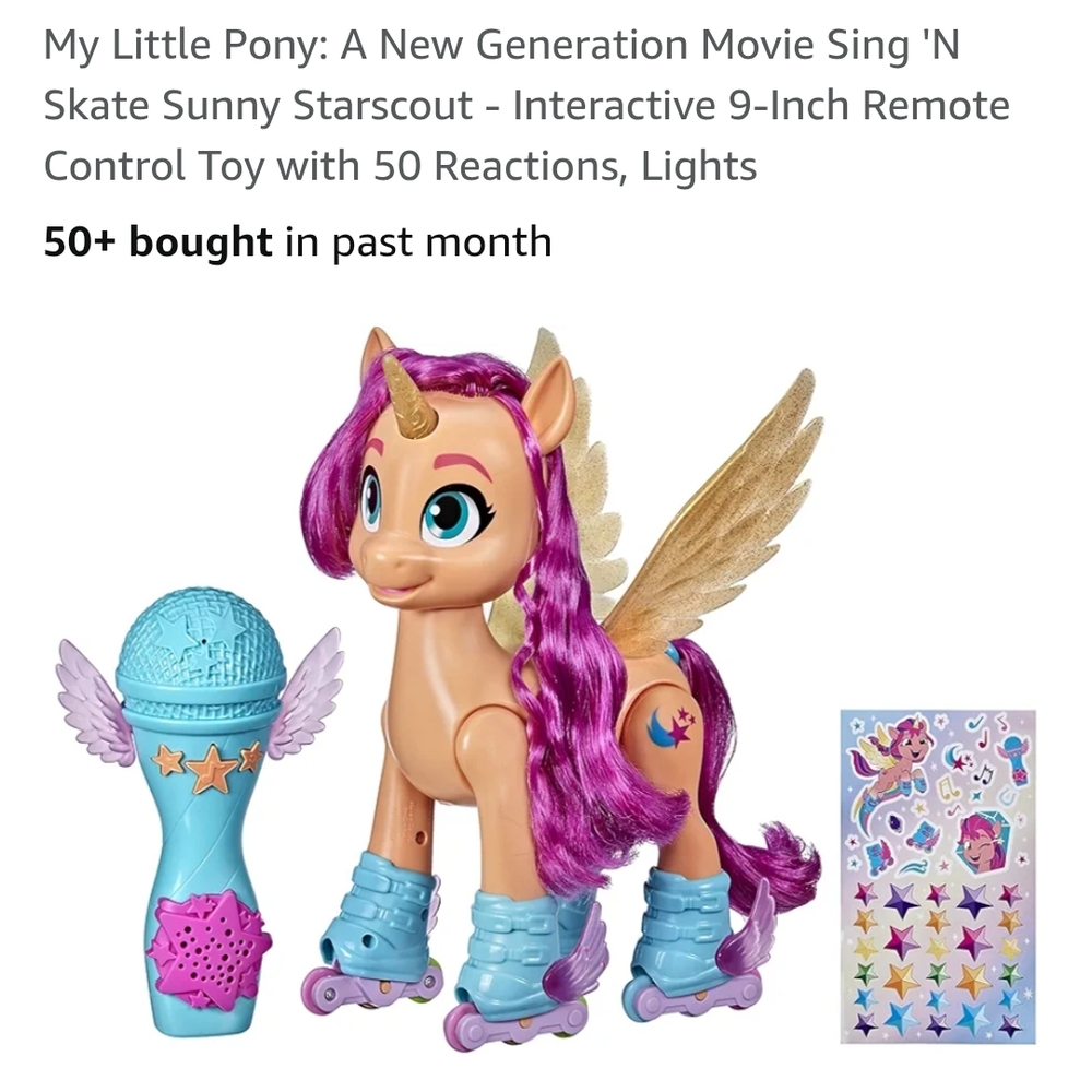 My Little Pony Sing 'N Skate Sunny Starscout Toy - Purple and Gold